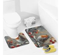 JEKYQ Set di tappeti da bagno da 2 pezzi, tappeti da bagno, un bellissimo tappetino da bagno con uccellini per il bagno, antiscivolo, decorazione per la casa, lavabile, tappetino da bagno per vasca da