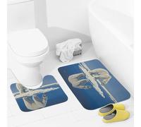 JEKYQ Set di tappeti da bagno da 2 pezzi, tappetini da bagno in piedi su ghiaccio Floe tappetini da bagno per il bagno antiscivolo tappetini da bagno per la decorazione della casa, tappetino da bagno