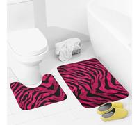 JEKYQ Set di tappeti da bagno da 2 pezzi, tappetini da bagno zebra, tigre, leopardo, tappetini da bagno per il bagno, antiscivolo, decorazione per la casa, lavabile, tappetino da bagno per vasca da