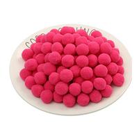 JekyTMP 200 Pezzi 15mm Pompon Passamaneria Pompon Cotone Pompom Palla Mini Ponpon Palline Decor Pom PON Natalizi Pom Pom Colorati Piccoli PON PON Feltro Pompon per Fai da Te (04_ Rosa Rossa)