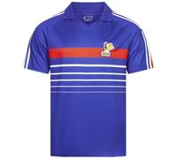 JELEX Camicia da Uomo Retro History, con logo ricamato e maniche corte, design nostalgico per i tifosi di calcio, ideale per i collezionisti, Francia, XL