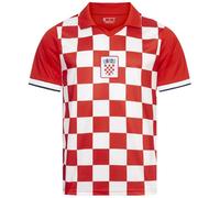 JELEX - Camicia retro History da uomo, con logo ricamato e maniche corte, design nostalgico per gli appassionati di calcio, ideale per i collezionisti, Croazia, L