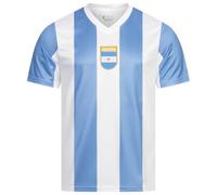 JELEX Camicia retro History da uomo, con logo ricamato e maniche corte, design nostalgico per gli appassionati di calcio, ideale per collezionisti, Argentina, L