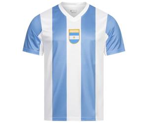JELEX Camicia retro History da uomo, con logo ricamato e maniche corte, design nostalgico per gli appassionati di calcio, ideale per collezionisti, Argentina, L