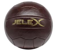 JELEX Oldschool Vintage Calcio - Taglia 5, design retrò in robusta pelle PU, durevole e resistente, alta qualità di volo e salto (marrone)