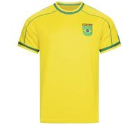 JELEX Retro History - Maglia da uomo, con logo ricamato e maniche corte, design nostalgico per gli appassionati di calcio, ideale per collezionisti, brasile, L