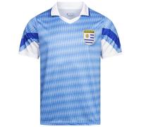 JELEX Retro History - Maglia da uomo, con logo ricamato e maniche corte, design nostalgico per gli appassionati di calcio, ideale per collezionisti, Uruguay, M