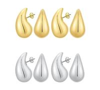 JELIEE 4 paia di orecchini a goccia grossi in argento dorato orecchini a cerchio leggeri aperti a cerchio alla moda gioielli da donna orecchini a goccia alla moda orecchini a goccia