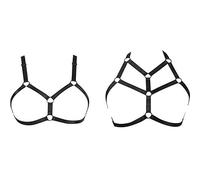 Jelinda, reggiseno da donna con cintura elastica regolabile per il corpo, reggiseno a gabbia - nero - Taglia Unica