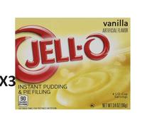 Jell-O Vanilla Instant Pudding & Pie Filling, 3.4 ounce (96g) (3 Packs)