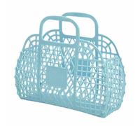 Jelly Bags - Borsa da spiaggia per donna, per bambini, in plastica alla moda, per gelatina, riutilizzabile, anni '80, per la spiaggia, per la gelatina, Blu, vedi descrizione