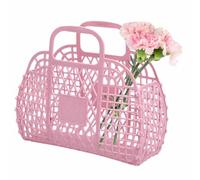 Jelly Bags - Borsa da spiaggia per donna, per bambini, in plastica alla moda, per gelatina, riutilizzabile, anni '80, per la spiaggia, per la gelatina, Colore: rosa., vedi descrizione
