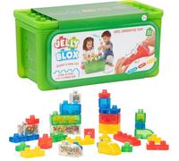 Jelly Blox - Scatola di Immagazzinaggio + 30 blocchi Tattili Morbidi - Set di costruzioni per bambini dai 2 anni - Esperienza Sensoriale con Blocchi Estensibili e Flessibili - Imballaggio Aperto