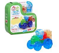 Jelly Blox - Set Trattore - Kit con 12 Mattoncini Tattili di Forme Diverse - Giochi di Costruzione per Bambini dai 2 Anni - Blocchi Elastici, Morbidi e Flessibili - Stimola Capacità Motorie -