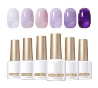 Jelly Gel Polish, 7ml Professional Set of 6, Multi-Color Manicure Collection, Accessories for Salon, Home, Party, Wedding, Valentine, Festival Beauty Styling