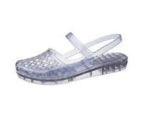 Jelly - Sandali da donna trasparenti, da spiaggia, da acqua, leggere, comode, traspiranti, estive, trasparenti, piatte, in plastica, sandali da nuoto per l'estate, Blu 1, 40 EU