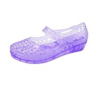 Jelly - Sandali da donna trasparenti, da spiaggia, da acqua, leggere, comode, traspiranti, estive, trasparenti, piatte, in plastica, sandali da nuoto per l'estate, Viola 2, 36 EU