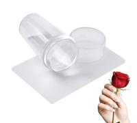 Jelly Stamper Per Unghie - Kit Per Timbri Con Testa Grande In Silicone Trasparente | Per La Stampa Artistica Della Decorazione Del Manicure | Strumento Per Viaggi, Vacanze, Salone All'aperto
