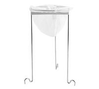 Jelly Strainer - 15.75 Inch Fine Filtering | Stainless Steel Mesh - Sturdy Kitchen Juicer Stand with Nylon Mesh and Three Hook Legs Is Ideal for Straining Juice Broth and Jam