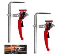 Jellybibo 2 morsetti a leva, 160 x 60 mm, in acciaio, antiscivolo, morsetto a sgancio rapido con manico a leva, elemento di serraggio per tavoli multifunzione per taglio di retti