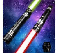 Jellybibo Spada laser RGB Pixel, 15 colori e 4 modalità audio, sciabole luminose ricaricabili in metallo con oscillazione liscia, spada luminosa staccabile per cosplay per bambini e adulti, Halloween