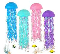 Jellyfish Decorations - Jellyfishh Paper Lanterns | Under The Sea Jellyfish Paper Lanterns, 6 Pieces Reusable Birthday Garlands Scene Props For Housewarming Stage Baby Shower Dining Room