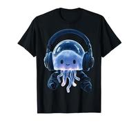 Jellyfish Lover Cuffia Illustrazione Animale Stampa Maglietta