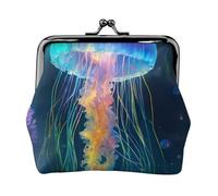 Jellyfish Ocean Print Squisito Versatile Kiss Lock Coin Purse carino piccolo portafoglio con cerniera per monete carte