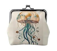 Jellyfish Pattern 2 Stampa Portamonete Compatto Squisito Bacio Blocco Portafoglio Carino Mini Pouch Monete Carte Portafoglio