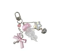Jellyfish Phone Charm Starfish Mermaid Fishtail Bow Bead Fairycore Portachiavi Portafoglio Portachiavi Borsa per Portachiavi per Auto Decorazioni Chiave