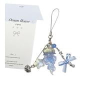 Jellyfish Phone Charm Starfish Mermaid Fishtail Bow Bead Fairycore Portachiavi Portafoglio Portachiavi Borsa per Portachiavi per Auto Decorazioni Chiave