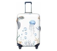 Jellyfish Sea - Copertura per valigia, motivo: tartaruga oceanica, elastica, antigraffio, antipolvere, adatta per bagagli da 56 a 61 cm, Multicolore, L