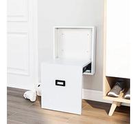 JELLYRATTBIT Sgabello da ingresso pieghevole da parete, panca da doccia pieghevole, sgabello invisibile per cambio scarpe, per ingresso, bagno, soggiorno, bianco