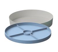 Jellystone Designs, Vassoio da Gioco Tray Play 2 in 1 con Coperchio, Gioco Sensoriale per Bambini dai 3 Anni di età, in Fibra di bambù e Melamina, Soft Blue, 35,5X 6 cm