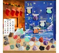 JELMOK Calendario Avvento 2024 Cristallo, 24 Giorni Naturali Cristallo Rocce Pietra Minerali e Fossili Calendario dell'Avvento 2024 Natale Regalo per Bambini, Uomini, Donne, Ragazzi, Ragazze