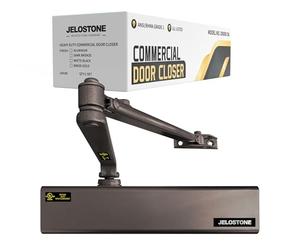 JELOSTONE D8000DA - Chiudiporta commerciale resistente, molla regolabile da 1 a 6 e 4 valvole per porta (20-159,7 kg/76,2-152,4 cm), grado 1 e UL, resistente al fuoco per 3 ore, conforme ADA, per