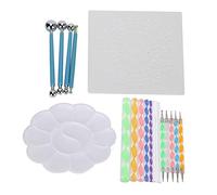 Jelquix 20 Pezzi Set di Strumenti per Dotting Mandala per Pittura su | 8 aste acriliche, 4 strumenti a doppia faccia, 5 penne per rientranza, stencil, vassoio e borsa