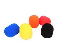 Jelquix 5 Pezzi di Copertura in Schiuma per Microfono Protezione Antivento Addensata per Sale da Ballo e Sale Conferenze KTV Morbida Ed Elastica 58x70mm