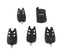 Jelquix Allarme di Abboccata da Pesca con Ricevitore e Luce LED - Set da 4 Pezzi per Un Efficace Monitoraggio dei Pesci, Plastica Resistente all'Acqua, Perfetto per i Pescatori Notturni