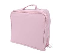 Jelquix Borsa per Trucchi Terra, Organizer Toilette Viaggio Pieghevole con Scomparti Multipli, Borsa per Cosmetici in Tela in Pelle PU Rosa Antico, per Pennelli per la Cura della Pelle