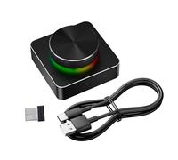 Jelquix Controller RGB Personalizzabile a Manopola Singola, Controller Volume USB Cablato BT 5.1 2.4G, PC con Interfaccia di Tipo C, Plug & Play, Design Rotante a 360°, 400mAh Integrato, Ideale