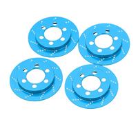 Jelquix Disco Freno 4 Pezzi RC in Alluminio di Alta qualità per Auto Cingolate 1/10 Come Axial SCX10 e (BLUE)