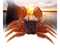 Jelquix Esca Artificiale per Granchio 10 Pezzi Esca da Pesca Morbida e Durevole per la Pesca D'acqua Dolce, Simulazione Plastica Realistica 3D, Marrone/rosa/bianco, 8 * 5 Cm (BROWN)