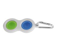Jelquix Giocattolo Sensoriale Portachiavi Push Bubble per Alleviare lo Stress Portatile per Studenti Impiegati 8x3,8 Cm Silicone 1 unità (verde+blu)