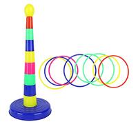 Jelquix Gioco di Lancio, 1 Set di Pilastri Colorati e 8 Anelli, Giocattolo Interattivo per il Divertimento di Tutta la Famiglia con Design Interattivo Genitore-figlio, Ideale per attività di Gruppo