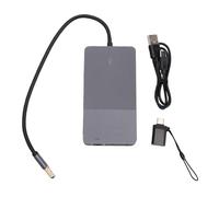 Jelquix Hub Docking USB 3.0 OTG di Tipo C, Uscita Multischermo in Alluminio Tramite Slot HD e VGA Gigabit Link Plus con Jack Audio da 3,5 Mm per Studio a Casa, Viaggi D'affari