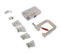Jelquix Kit Macchina per Incastonare Perle Pressa Manuale in Plastica Durevole Perle Posizionamento Accurato per Artigianato Fai-da-te, Macchina per Fissare Rivetti per Perline Resistenti All'usura