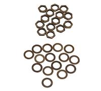 Jelquix Kit Rondelle per Dadi M9 per Chitarra Elettrica, Elementi di Fissaggio in Metallo Liscio per Connessione Jack, per Musicisti, 14 Dadi 14 Rondelle (Bronzo)