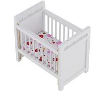 Jelquix Mini Letto per Casa delle Bambole 1:12 Modello Verosimile di Mobili in Legno con Materasso a Forma di Fragola per la Decorazione della Casa dei Giocattoli per Bambini