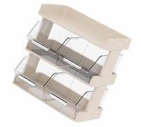 Jelquix Organizzatore per Bustine di tè, Elegante Scaffale Multifunzionale per Bustine di tè e Capsule di caffè per Scrivania, Plastica Resistente, Design Bianco Crema (3 strati 30x17x29,5 cm)